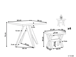 Set da pranzo da giardino con sgabelli 4 posti OLBIA Cemento Grigio