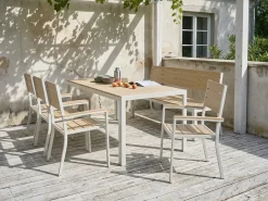 Set da pranzo da giardino 7 posti COMO/PRATO Beige
