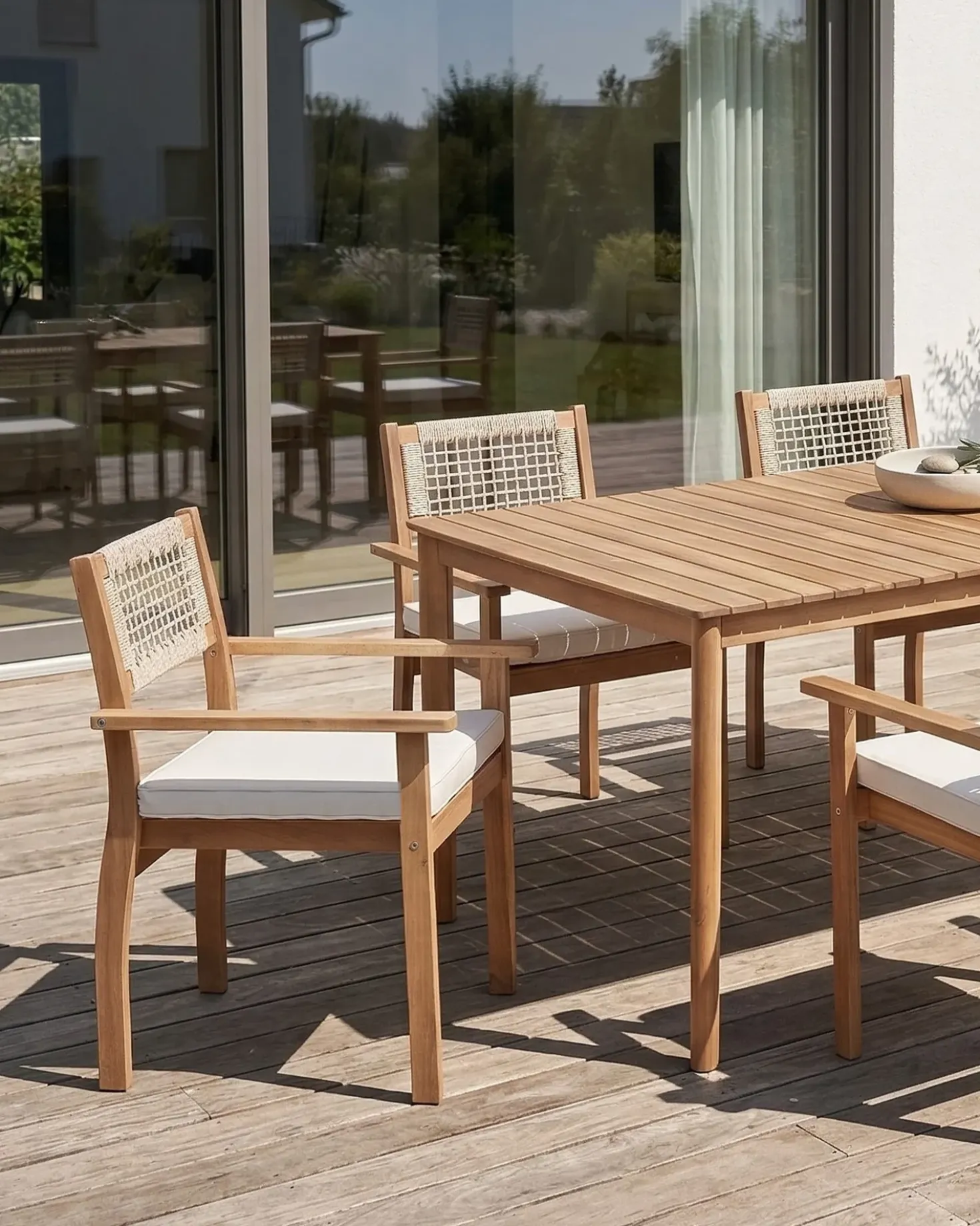 Set da pranzo da giardino 6 posti JACO/SUMIRAGO Legno d'acacia Marrone chiaro
