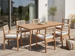 Set da pranzo da giardino 6 posti JACO/SUMIRAGO Legno d'acacia Marrone chiaro