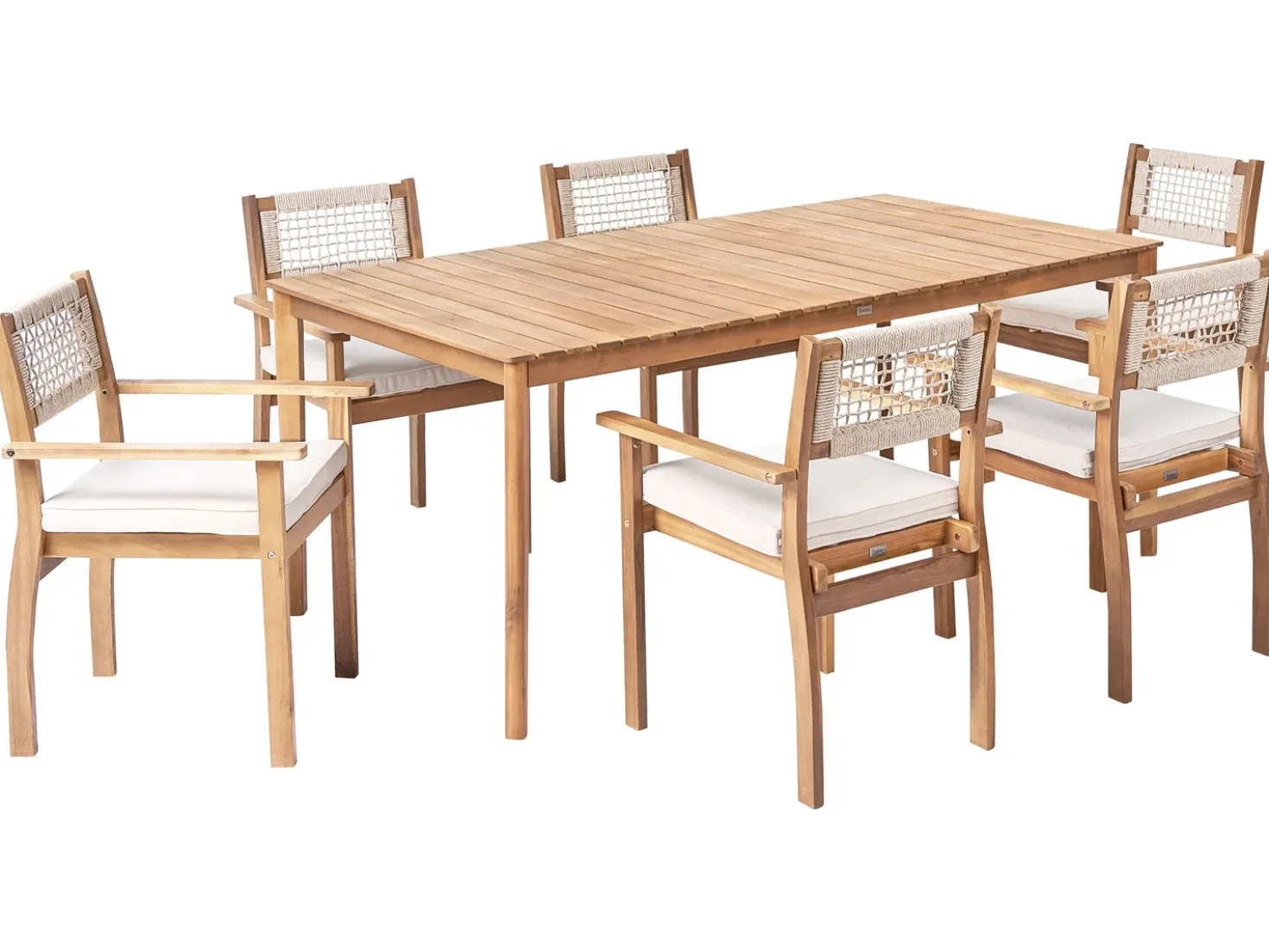 Set da pranzo da giardino 6 posti JACO/SUMIRAGO Legno d'acacia Marrone chiaro