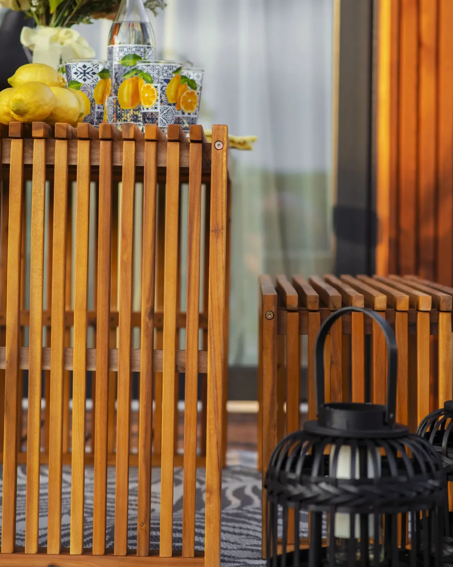 Set da pranzo da giardino con sgabelli 3 posti BELLANO Legno d'acacia Marrone