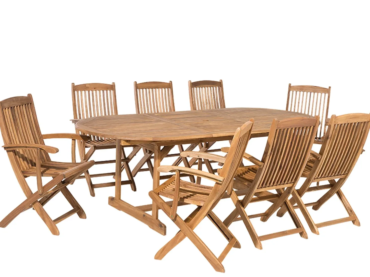Set da pranzo da giardino 8 posti MAUI Legno d'acacia Marrone chiaro