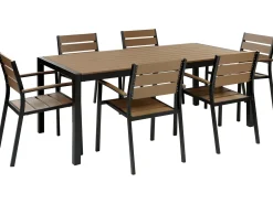Set da pranzo da giardino 6 posti VERNIO Marrone/Nero
