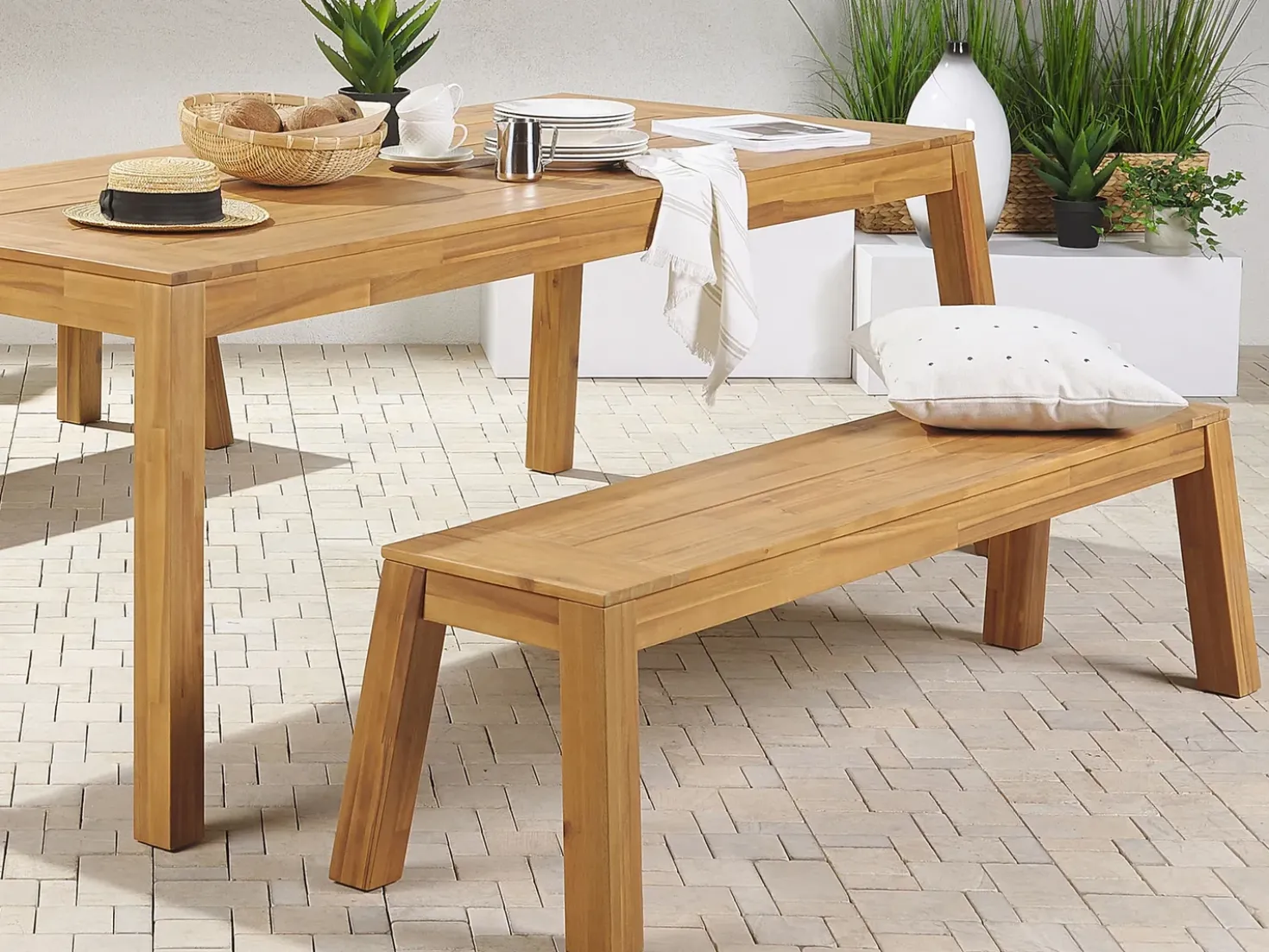 Set da pranzo da giardino 6 posti LIVORNO Legno d'acacia Marrone