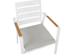 Set da pranzo da giardino 4 posti MALETTO/TAVIANO con cuscini Metallo Grigio