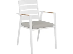 Set da pranzo da giardino 4 posti MALETTO/TAVIANO con cuscini Metallo Grigio