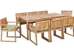 Set da pranzo da giardino 8 posti SASSARI II con cuscini Legno di acacia certificato Verde