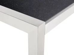Set da pranzo da giardino 6 posti GROSSETO Piastra tripla Granito Lucido Grigio/Nero