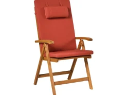 Set da pranzo da giardino 6 posti JAVA PREMIUM Legno d'acacia Rosso