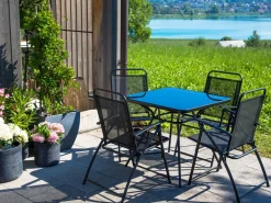 Set da pranzo da giardino 4 posti LIVO Metallo Nero