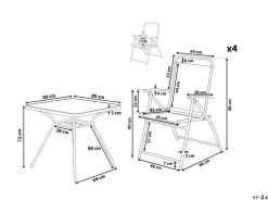 Set da pranzo da giardino 4 posti LIVO Metallo Nero