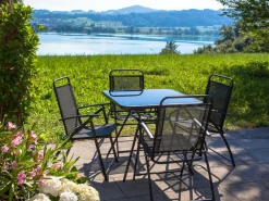 Set da pranzo da giardino 4 posti LIVO Metallo Nero