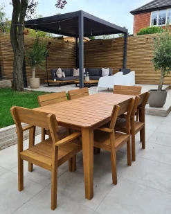 Set da pranzo da giardino 6 posti FORNELLI Legno d'acacia Marrone