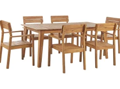 Set da pranzo da giardino 6 posti FORNELLI Legno d'acacia Marrone