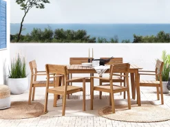 Set da pranzo da giardino 6 posti FORNELLI Legno d'acacia Marrone