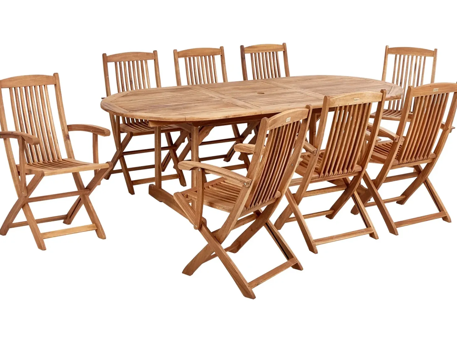 Set da pranzo da giardino 8 posti MAUI PREMIUM Legno d'acacia Verde chiaro