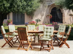 Set da pranzo da giardino 8 posti MAUI PREMIUM Legno d'acacia Verde chiaro