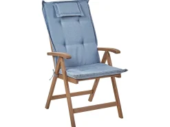 Set da pranzo da giardino 6 posti AMANTEA con cuscini Legno d'acacia Blu