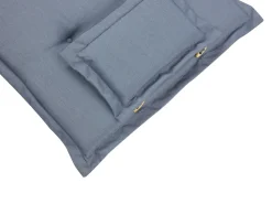 Set da pranzo da giardino 6 posti AMANTEA con cuscini Legno d'acacia Blu