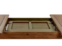 Set da pranzo da giardino 6 posti AMANTEA con Ombrellone Legno d'acacia Blu