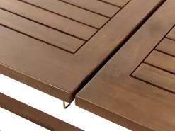 Set da pranzo da giardino 6 posti AMANTEA con Ombrellone Legno d'acacia Blu