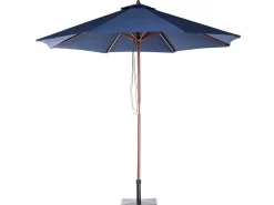 Set da pranzo da giardino 6 posti AMANTEA con Ombrellone Legno d'acacia Blu
