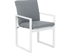 Set da pranzo da giardino 6 posti PANCOLE con cuscini Metallo Grigio