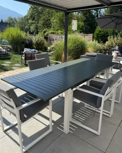 Set da pranzo da giardino 6 posti PANCOLE con cuscini Metallo Grigio