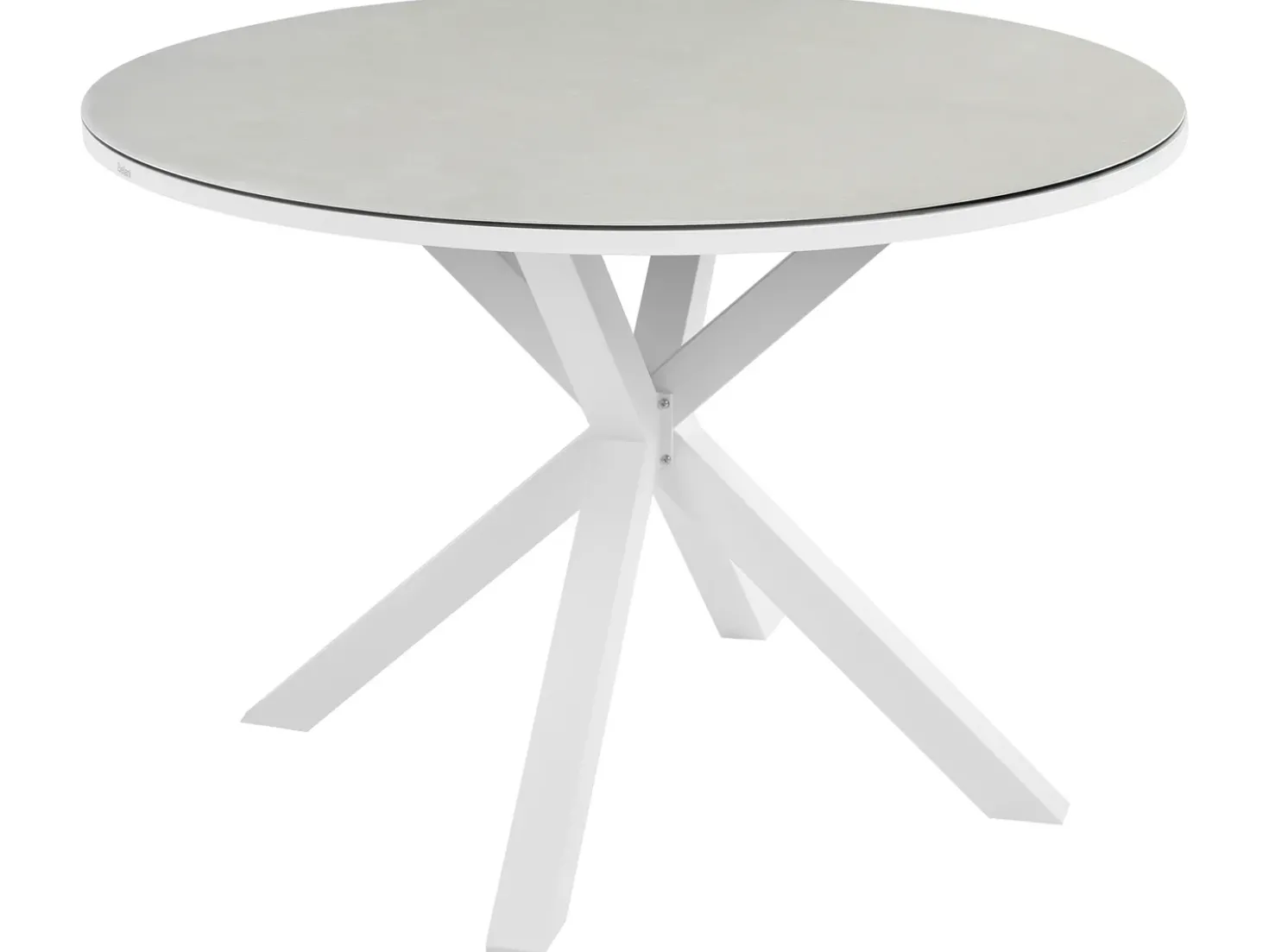 Set da pranzo da giardino 4 posti MALETTO/GROSSETO Metallo Effetto marmo Bianco/Beige