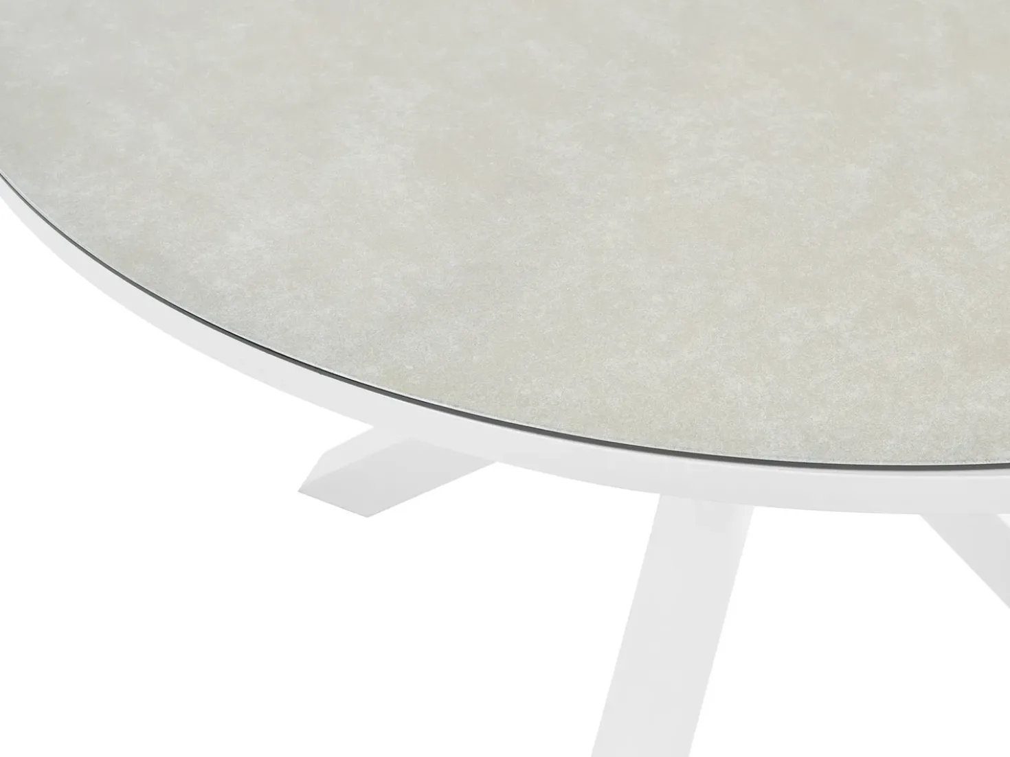 Set da pranzo da giardino 4 posti MALETTO/GROSSETO Metallo Effetto marmo Bianco/Beige