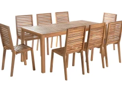 Set da pranzo da giardino 8 posti OMBRIANO Legno di acacia certificato Marrone chiaro