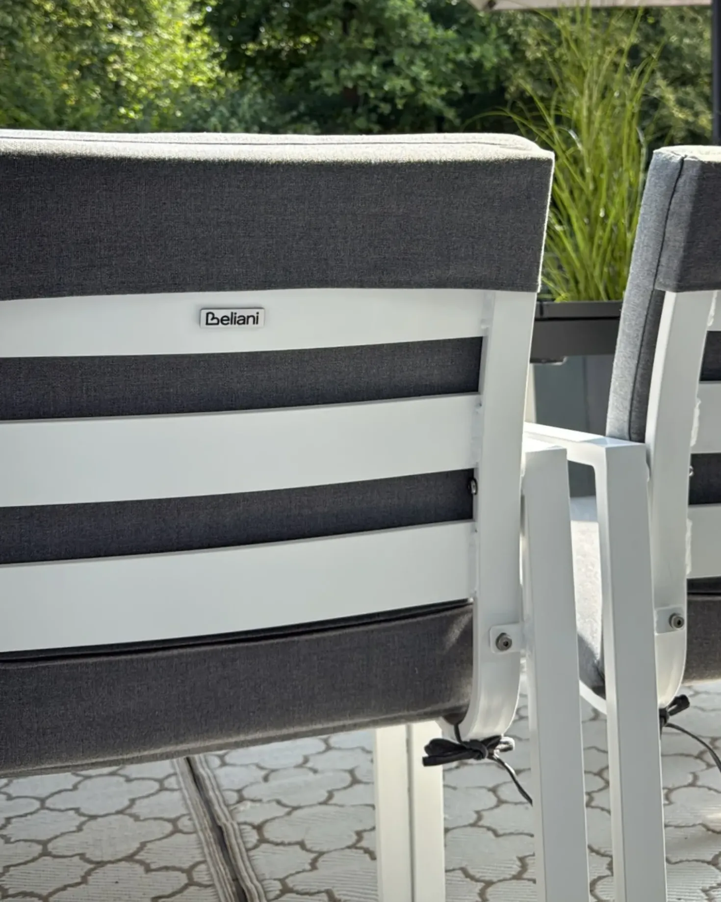 Set da pranzo da giardino 8 posti PANCOLE con cuscini Metallo Grigio