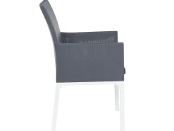 Set da pranzo da giardino 6 posti BACOLI con cuscini Metallo Grigio