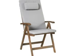 Set da pranzo da giardino 6 posti AMANTEA PREMIUM Legno d'acacia Grigio chiaro