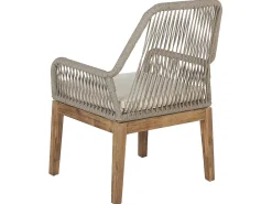 Set da pranzo da giardino 4 posti ORISTANO con cuscini Cemento Beige