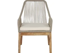 Set da pranzo da giardino 4 posti ORISTANO con cuscini Cemento Beige