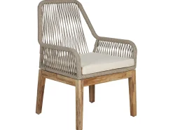 Set da pranzo da giardino 4 posti ORISTANO con cuscini Cemento Beige