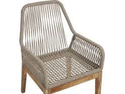 Set da pranzo da giardino 4 posti ORISTANO con cuscini Cemento Beige
