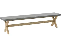 Set da pranzo da giardino con panche e sgabelli 8 posti OLBIA Cemento Grigio