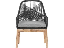 Set da pranzo da giardino 4 posti ORISTANO con cuscini Cemento Nero