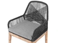 Set da pranzo da giardino 4 posti ORISTANO con cuscini Cemento Nero