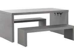 Set da pranzo da giardino con panche 4 posti TARANTO Cemento Grigio