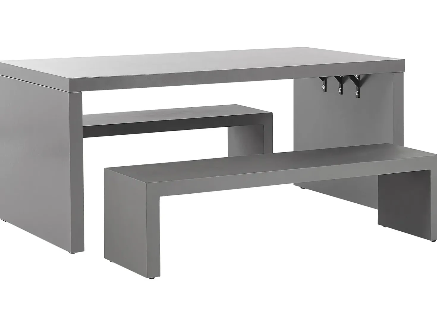 Set da pranzo da giardino con panche 4 posti TARANTO Cemento Grigio