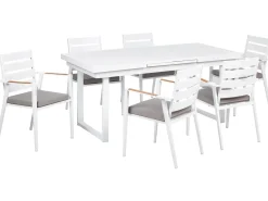 Set da pranzo da giardino 6 posti VALCANETTO/TAVIANO con cuscini Metallo Grigio