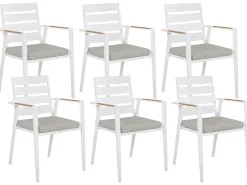 Set da pranzo da giardino 6 posti VALCANETTO/TAVIANO con cuscini Metallo Grigio