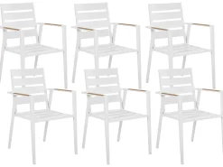 Set da pranzo da giardino 6 posti VALCANETTO/TAVIANO con cuscini Metallo Grigio
