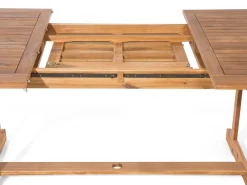 Set da pranzo da giardino 6 posti MAUI con Ombrellone (12 opzioni) Legno d'acacia Marrone chiaro