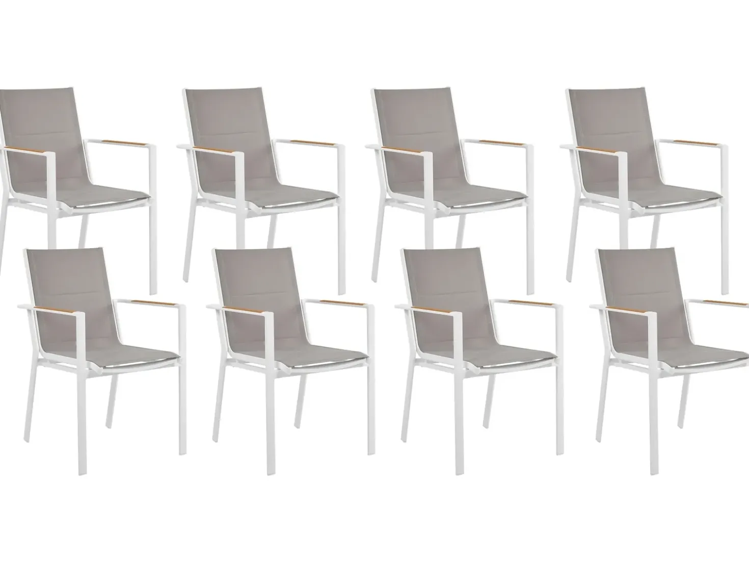 Set da pranzo da giardino 8 posti VALCANETTO/BUSSETO Metallo Grigio