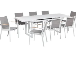 Set da pranzo da giardino 8 posti VALCANETTO/BUSSETO Metallo Grigio